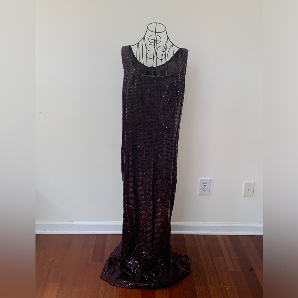 Fabulous Two-Piece Custom Sequence Gown & Feather… - image 1